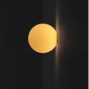 Modern Brass Metal& White Glass Circular Wall Lamp WA1072 2