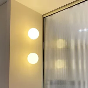 Modern Brass Metal& White Glass Circular Wall Lamp WA1072 6