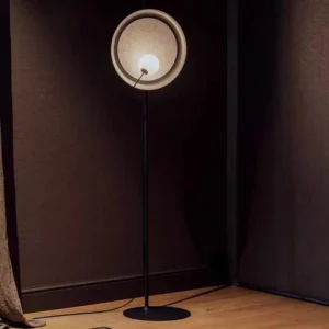 Minimalist Single Circle Metal Frame Floor Lamp with Frosted Globe Glass FL-A029 1