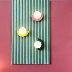 Minimalist Macaron Color Crescent Globe Wall Sconce WA1074 1