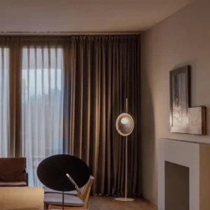 Minimalist Single Circle Metal Frame Floor Lamp with Frosted Globe Glass FL-A029 2