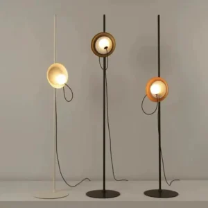 Minimalist Single Circle Metal Frame Floor Lamp with Frosted Globe Glass FL-A029 4