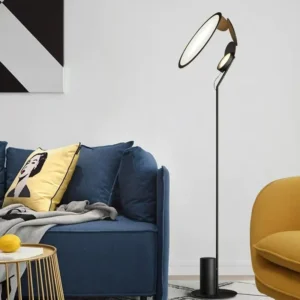 Modern Two-Lamp Head Black Metal LED Floor Lamp FL-A030 3