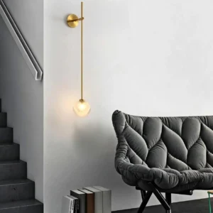 Modern Long Stem Metal & Bubble Glass Wall Lamp WA1075 5