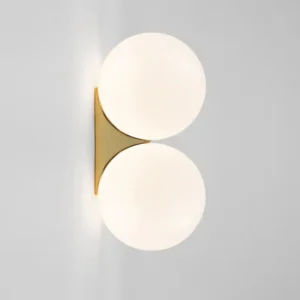 Minimalist Metal and Round Frosted Glass Wall Lamp WA1077 1