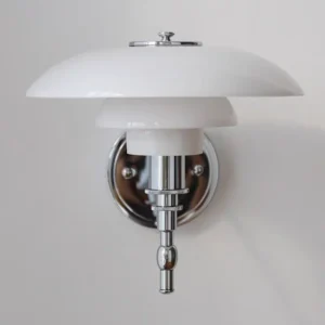 Chrome Adjustable Arm Glass Shade Wall Sconce WA1078 1