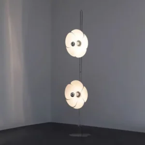 Contemporary Sculptural Two Flower Shape Chrome Floor Lamp FL-A034 2
