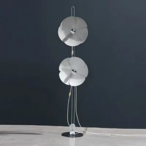 Contemporary Sculptural Two Flower Shape Chrome Floor Lamp FL-A034 3