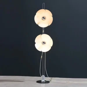 Contemporary Sculptural Two Flower Shape Chrome Floor Lamp FL-A034 4