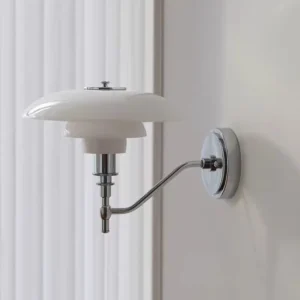 Chrome Adjustable Arm Glass Shade Wall Sconce WA1078 3