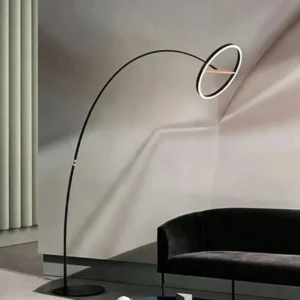 Minimalist Curved Arc LED Circular Ring Floor Lamp FL-A036 5