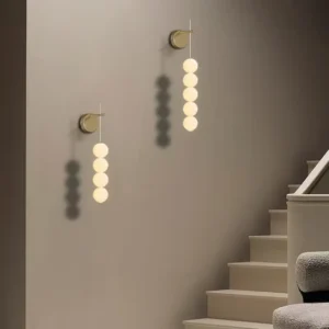 Modern Vertical Linear White Acrylic Ball Wall Lamp WA1081 10