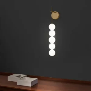 Modern Vertical Linear White Acrylic Ball Wall Lamp WA1081 6