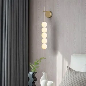Modern Vertical Linear White Acrylic Ball Wall Lamp WA1081 7