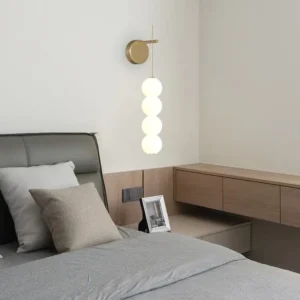 Modern Vertical Linear White Acrylic Ball Wall Lamp WA1081 8