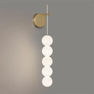 Modern Vertical Linear White Acrylic Ball Wall Lamp WA1081 9