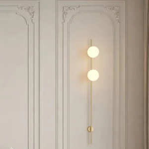 Minimalist Vertical Rod Metal & White Glass Wall Lamp WA1082 10