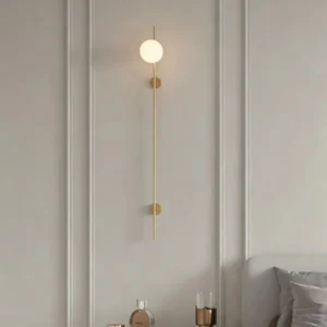 Minimalist Vertical Rod Metal & White Glass Wall Lamp WA1082 11