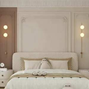 Minimalist Vertical Rod Metal & White Glass Wall Lamp WA1082 12
