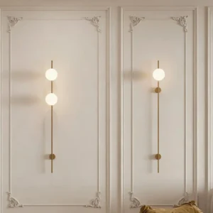 Minimalist Vertical Rod Metal & White Glass Wall Lamp WA1082 13
