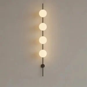 Minimalist Vertical Rod Metal & White Glass Wall Lamp WA1082 2