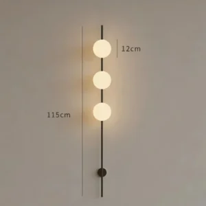 Minimalist Vertical Rod Metal & White Glass Wall Lamp WA1082 3