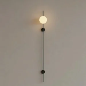 Minimalist Vertical Rod Metal & White Glass Wall Lamp WA1082 7