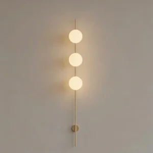 Minimalist Vertical Rod Metal & White Glass Wall Lamp WA1082 5
