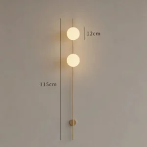 Minimalist Vertical Rod Metal & White Glass Wall Lamp WA1082 8