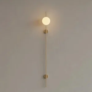 Minimalist Vertical Rod Metal & White Glass Wall Lamp WA1082 9
