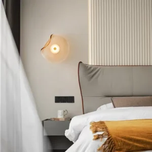 Minimalist Irregular Curved Glass Wall Sconce WA1083 2