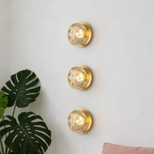 Modern Brass Metal & Bubble Glass Wall Lamp WA1084 10