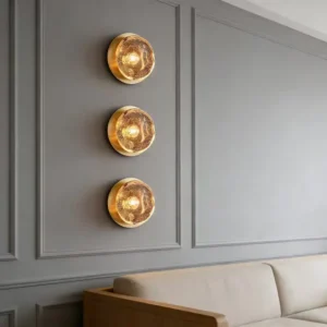 Modern Brass Metal & Bubble Glass Wall Lamp WA1084 2