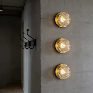 Modern Brass Metal & Bubble Glass Wall Lamp WA1084 3