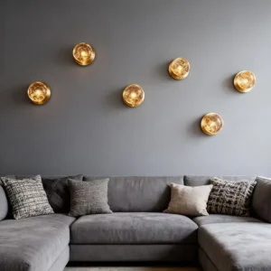 Modern Brass Metal & Bubble Glass Wall Lamp WA1084 4
