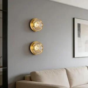 Modern Brass Metal & Bubble Glass Wall Lamp WA1084 9