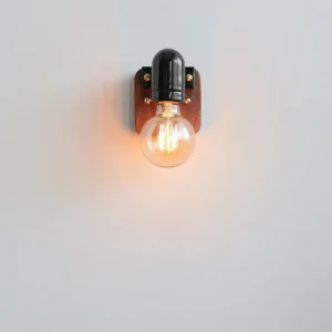 Minimalist Retro Wood Single Bulb Wall Light WA1085 1