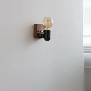 Minimalist Retro Wood Single Bulb Wall Light WA1085 2