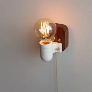 Minimalist Retro Wood Single Bulb Wall Light WA1085 3