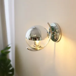 Modern Chrome Curved Clear Glass Globe Wall Sconce WA1087 2