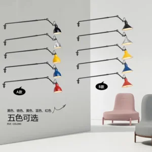 Modern Adjustable Long Arm Dome Metal Shade Wall Lamp WA1090 4