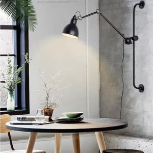 Long Adjustable Arm Metal Dome Reading Wall Light WA1092 1