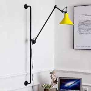 Long Adjustable Arm Metal Dome Reading Wall Light WA1092 5
