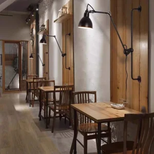 Long Adjustable Arm Metal Dome Reading Wall Light WA1092 6