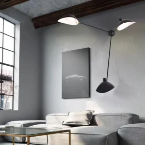 Modern Black Adjustable Swing Arm Metal Wall Mount Light WA1093 2