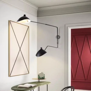 Modern Black Adjustable Swing Arm Metal Wall Mount Light WA1093 9