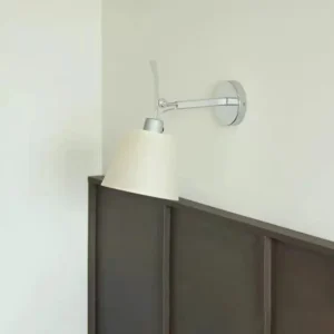 Modern Chrome Swing Arm Fabric Shade Wall Sconce WA1097 2