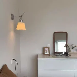 Modern Chrome Swing Arm Fabric Shade Wall Sconce WA1097 8
