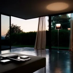 Minimalist Polished Chrome & Acrylic Shade Floor Lamp FL-A055 1