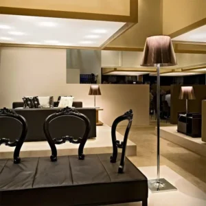 Minimalist Polished Chrome & Acrylic Shade Floor Lamp FL-A055 2